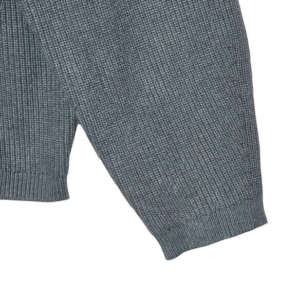 J. Crew Blue Rib Knit Crew Neck Sweater Preppy Classic Cozy Layering M - Picture 4 of 10